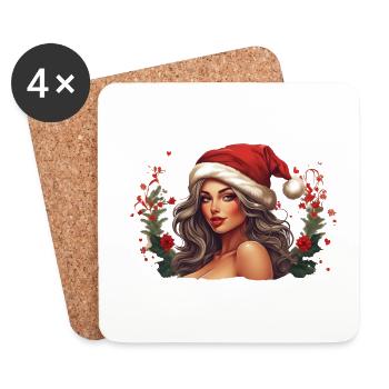 Mere Noël - Dessous de verre (lot de 4) - blanc - Devant