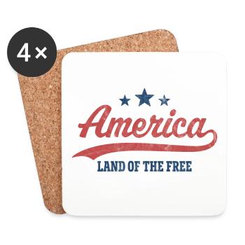 America Land of the Free - Coasters (set of 4) - white - Front