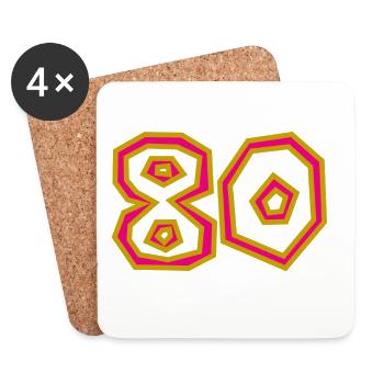 80. 80 YEARS. 80th ANNIVERSARY. 80 YEARS ANNIVERSARY. - Coasters (set of 4) - white - Front