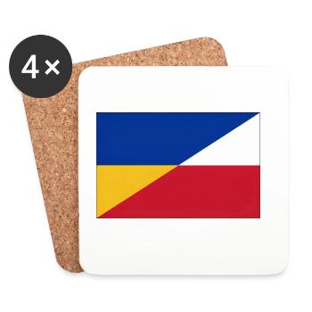 Ukraine-Polnische Flagge – Ukrainische und Polnische Einheit - Untersetzer (4er-Set) - Weiß - Vorne