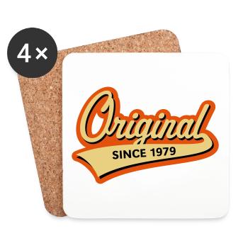 Original Since 1979 (Geburtsjahr, Geburtstag / 3C) - Untersetzer (4er-Set) - Weiß - Vorne