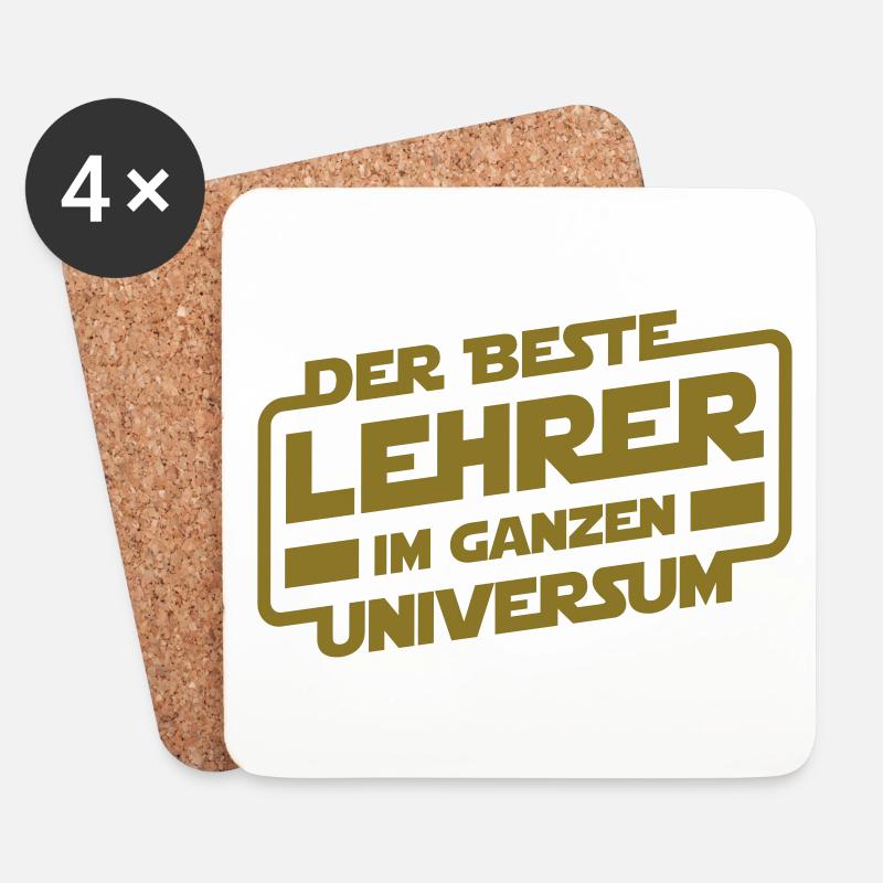 Bester Lehrer im Universum - Untersetzer (4er-Set) - Weiß