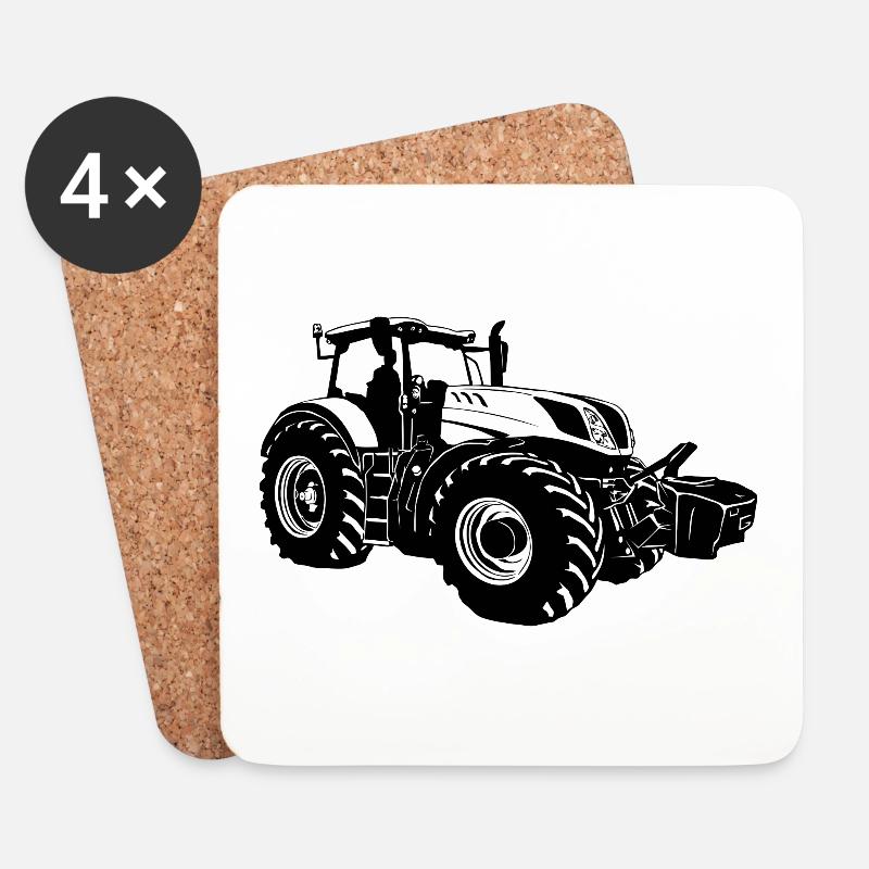 Traktor - Schlepper - Landwirt - Bauer - Untersetzer (4er-Set) - Weiß