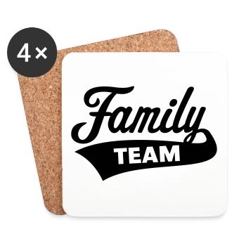 Family Team (Family / Black) - Coasters (set of 4) - white - Front