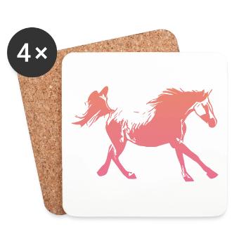 Arabian Horse Running Rose - Untersetzer (4er-Set) - Weiß - Vorne