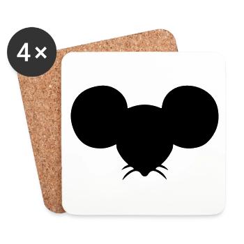 Mouse Mouse Head Mouse Mouse - Coasters (set of 4) - white - Front