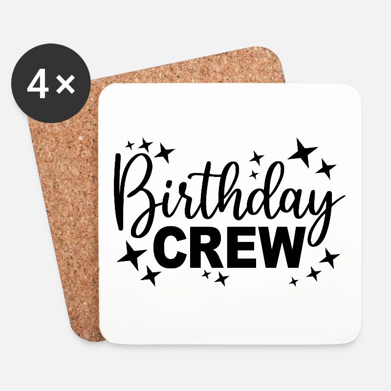 Birthday Crew Matching Gruppe Geburtstagsfeier Outfit - Untersetzer (4er-Set) - Weiß