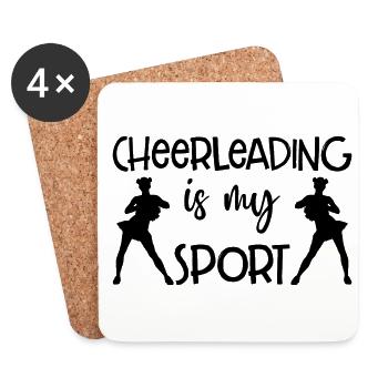 Cheerleading Is My Sport Cheerleader Gymnast Cheer - Untersetzer (4er-Set) - Weiß - Vorne