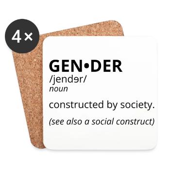 Gender Constructed Society Bisexual Pride Rainbow - Untersetzer (4er-Set) - Weiß - Vorne