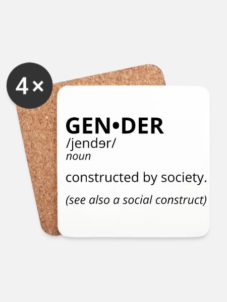 Gender Constructed Society Bisexual Pride Rainbow - Untersetzer (4er-Set) - Weiß