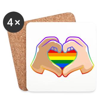 Equality Gay Pride Lgbtq Rainbow Transgender Bisex - Untersetzer (4er-Set) - Weiß - Vorne