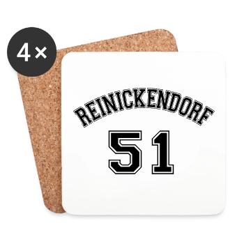 Reinickendorf 51 Berliner Bezirk Nostalgie Design - Untersetzer (4er-Set) - Weiß - Vorne