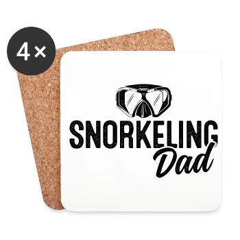 Snorkeling Dad Scuba Diver Diving Snorkeling Snork - Untersetzer (4er-Set) - Weiß - Vorne