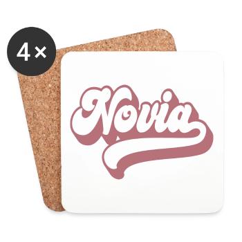 Novia Girlfriend Engagement Bridal Shower Wedding - Coasters (set of 4) - white - Front