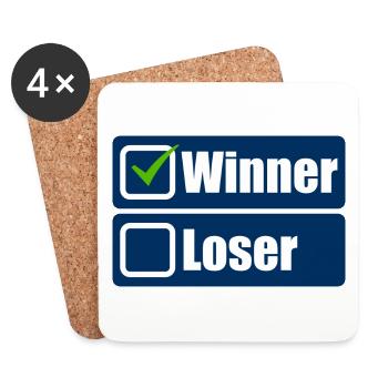 Winner - Coasters (set of 4) - white - Front