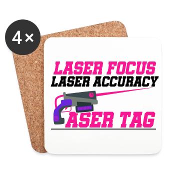 Laser Focus Laser Accuracy Laser Tag Lasertag Play - Untersetzer (4er-Set) - Weiß - Vorne