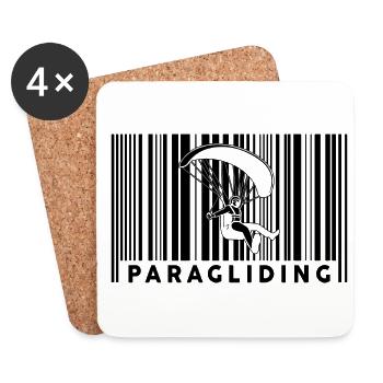 Retro Graphic Paragliding Paraglider Parachute Sky - Untersetzer (4er-Set) - Weiß - Vorne