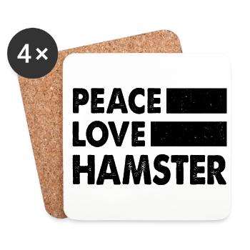 Peace Love Hamster Animal Owner Hamster Lover Pet - Untersetzer (4er-Set) - Weiß - Vorne