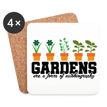 Gardens Are A Form Of Autobiography Gardener Horti - Untersetzer (4er-Set) - Weiß - Vorne