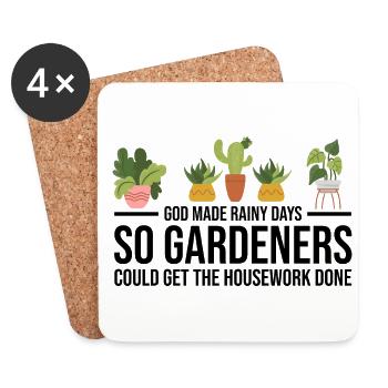 God Made Rainy Days So Gardeners Could Get The Hou - Untersetzer (4er-Set) - Weiß - Vorne