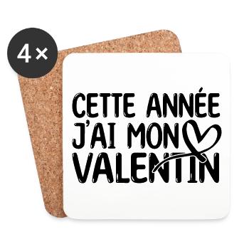 Copain Magnifique Humour Couple mon copain d'amour - Dessous de verre (lot de 4) - blanc - Devant