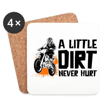 A Little Dirt Never Hurt Motocross Motorcycle Dirt - Untersetzer (4er-Set) - Weiß - Vorne
