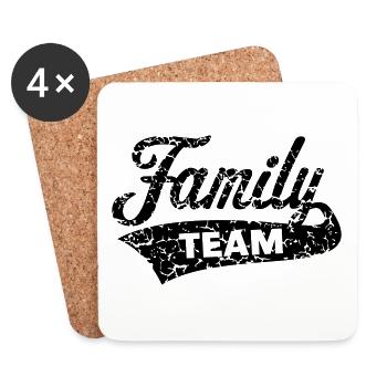 Family Team (Vintage / Black) - Coasters (set of 4) - white - Front