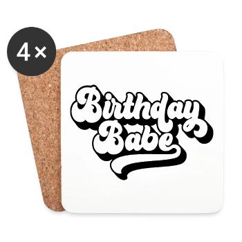 Birthday Babe Matching Group Geburtstagsparty Geschenk - Untersetzer (4er-Set) - Weiß - Vorne