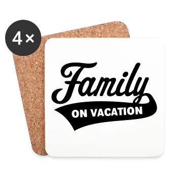Family On Vacation (Familienurlaub / Black) - Untersetzer (4er-Set) - Weiß - Vorne