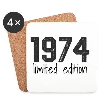 1974 Limited Edition Retro Geburtstag Jahrgang Des - Untersetzer (4er-Set) - Weiß - Vorne