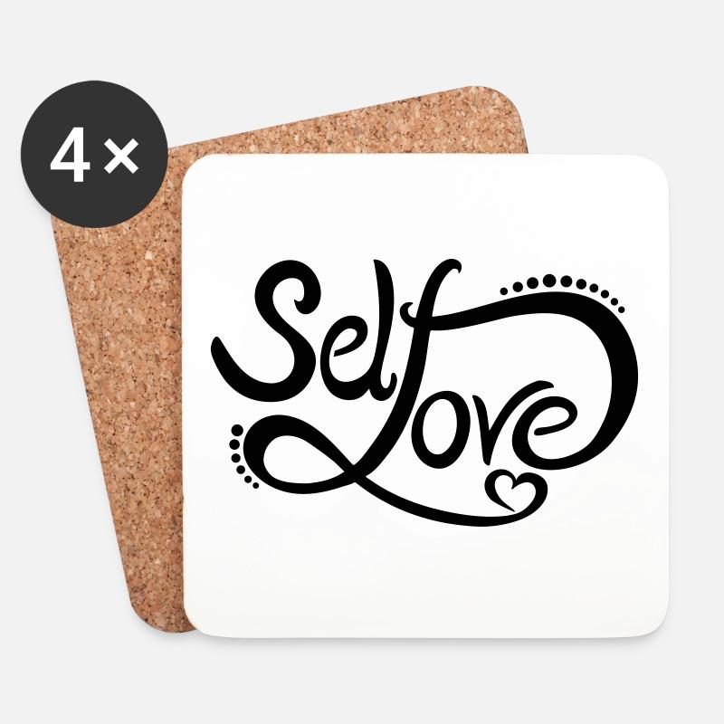 Self Love - simple - Untersetzer (4er-Set) - Weiß