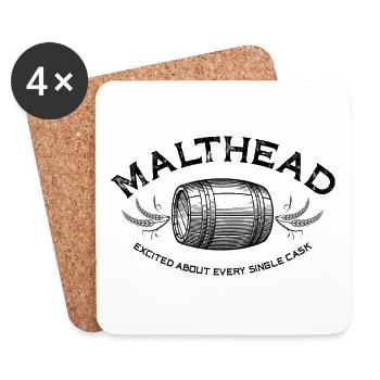 Malthead 01 Dark - Untersetzer (4er-Set) - Weiß - Vorne