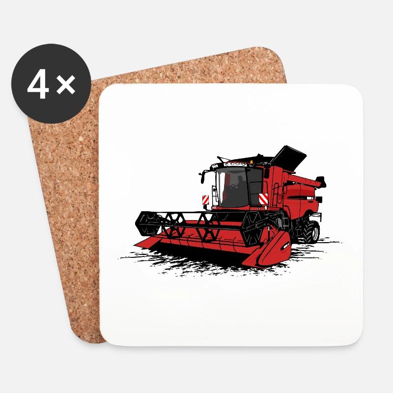 Mähdrescher - Combine harvester - Untersetzer (4er-Set) - Weiß