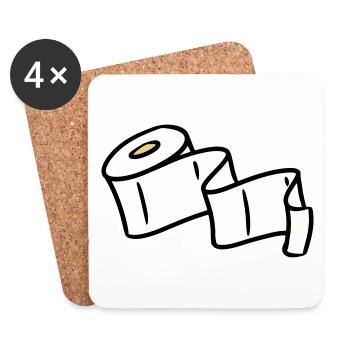 Toilet paper toilet paper toilet - Coasters (set of 4) - white - Front
