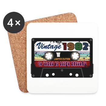 Jahrgang 1982 - 40 Jahre alt - Geschenke zum 40. Geburtstag - Untersetzer (4er-Set) - Weiß - Vorne