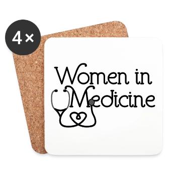 Frauen in der Medizin, Arzt, Angehörige der Gesundheitsberufe - Untersetzer (4er-Set) - Weiß - Vorne