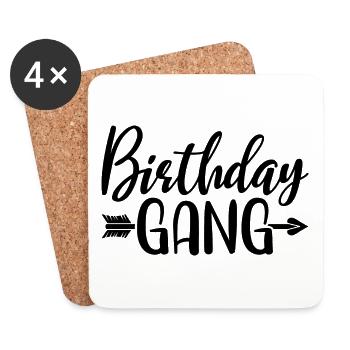 Geburtstag Gang Matching Gruppe Geburtstagsfeier Geschenk - Untersetzer (4er-Set) - Weiß - Vorne