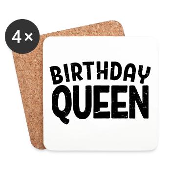 Birthday Queen Women Birthday Party Gift - Coasters (set of 4) - white - Front