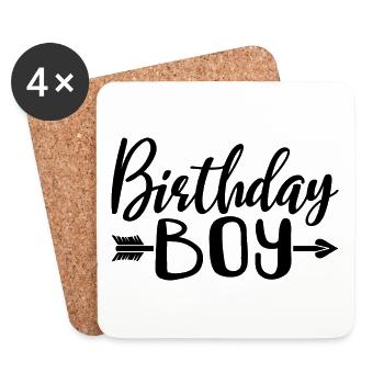 Birthday Boy - Geburtstagsparty Geschenk für Kinder Jungen - Untersetzer (4er-Set) - Weiß - Vorne