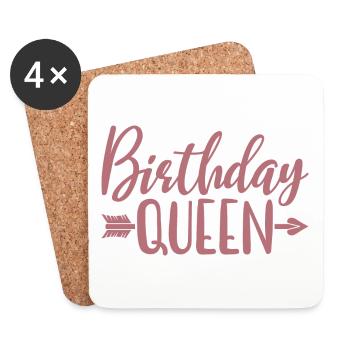 Birthday Queen Women Birthday Party Gift - Coasters (set of 4) - white - Front