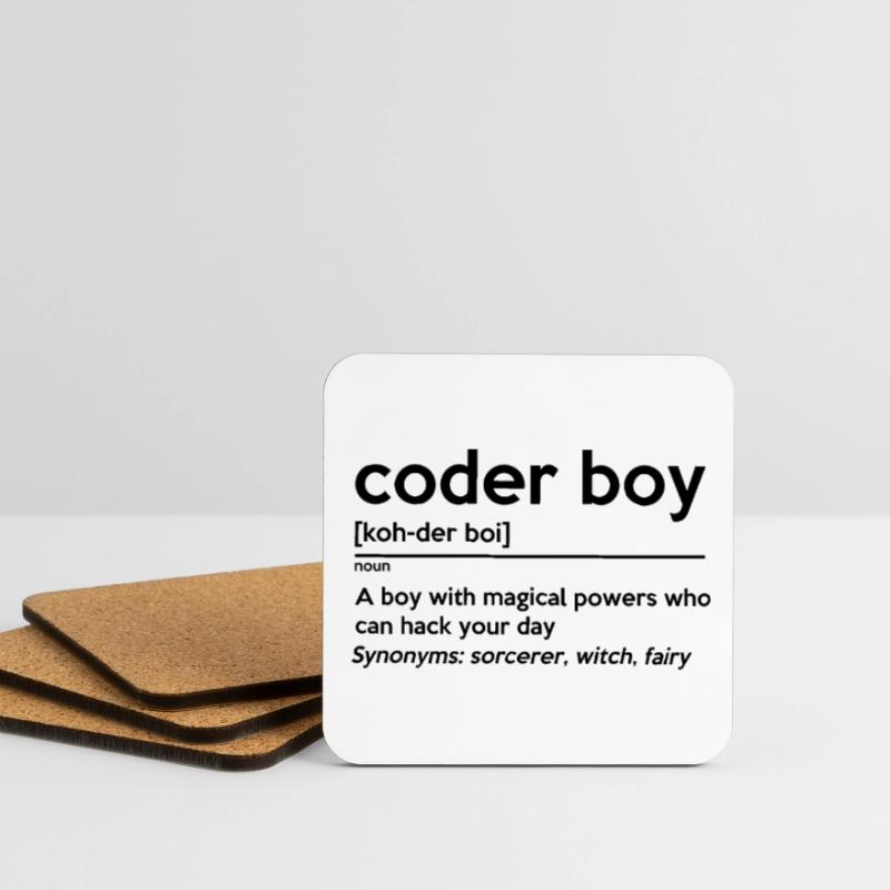 Coding Boy Definition Noun Software Developer Prog Untersetzer (4er-Set)