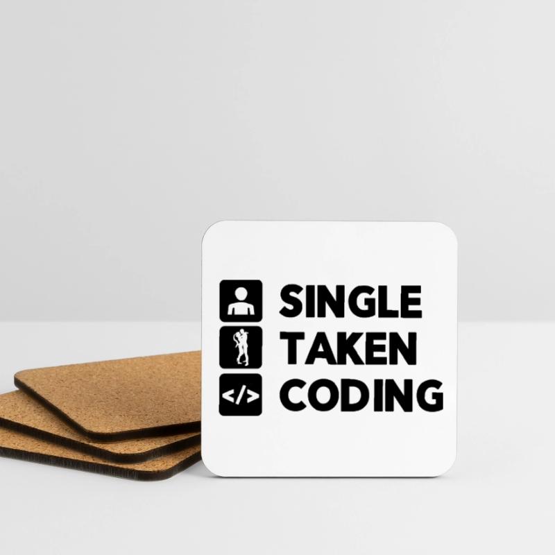 Single Taken Coding Programmer Coder Software Deve Untersetzer (4er-Set)