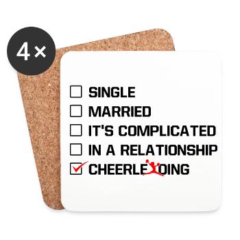 Single Married It's Complicated Cheerleading Cheer - Untersetzer (4er-Set) - Weiß - Vorne