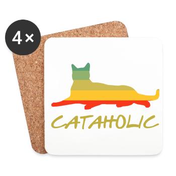 I'm A Cataholic Cat Lover Cat Owner Animals Pet Ow - Untersetzer (4er-Set) - Weiß - Vorne