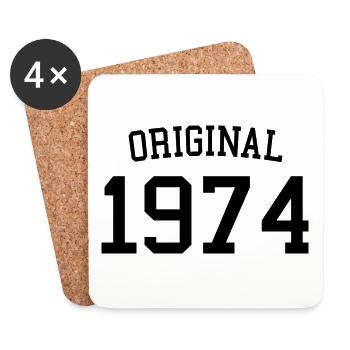 Original 1974 50e anniversaire hommes femmes 50 ans - Dessous de verre (lot de 4) - blanc - Devant