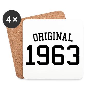 Original 1963, 60 Jahre alt, Geschenk zum 60. Geburtstag - Untersetzer (4er-Set) - Weiß - Vorne