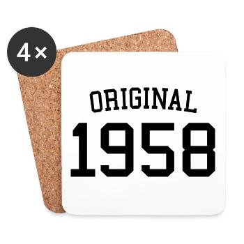 Original 1958 - 64 ans, cadeau du 64e anniversaire - Dessous de verre (lot de 4) - blanc - Devant