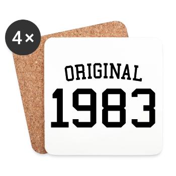 Original 1983 - 40 ans, cadeau de 40e anniversaire - Dessous de verre (lot de 4) - blanc - Devant