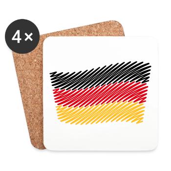 National Flag Of Germany (Scribble) - Coasters (set of 4) - white - Front