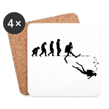 Evolution Graphic Diver Diving Scuba Diver Apnoe S - Untersetzer (4er-Set) - Weiß - Vorne